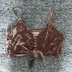 Pink velvet tank top